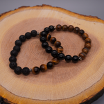 Lava Stone/ Black Tourmaline w Tiger Eye