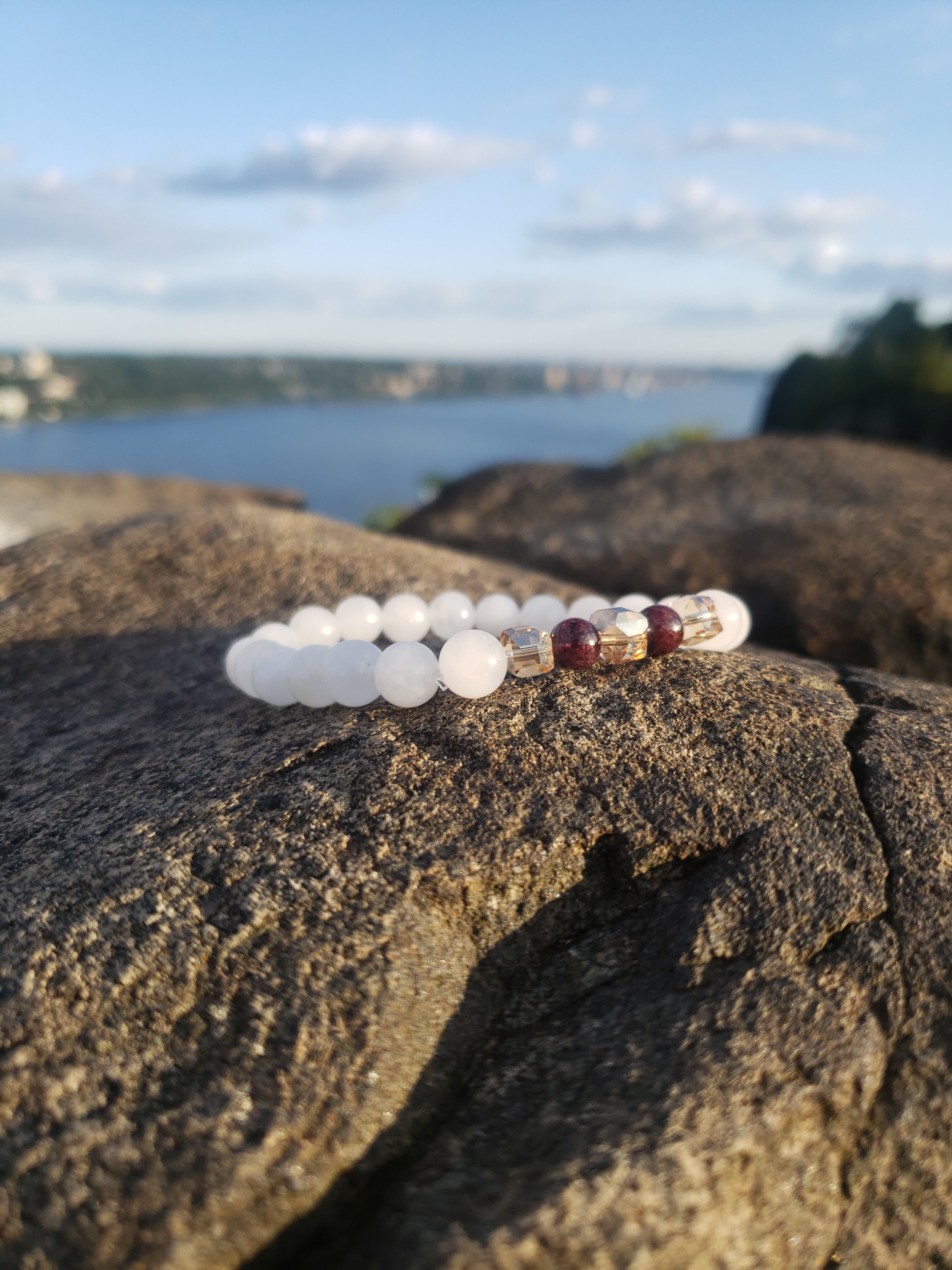 Garnet and White Chalcedony