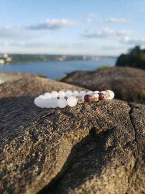 Garnet and White Chalcedony