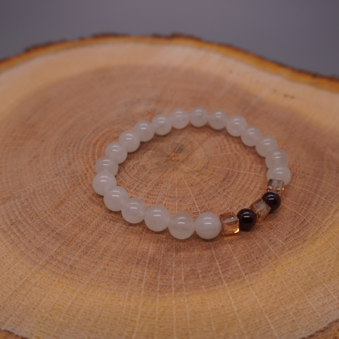Garnet and White Chalcedony