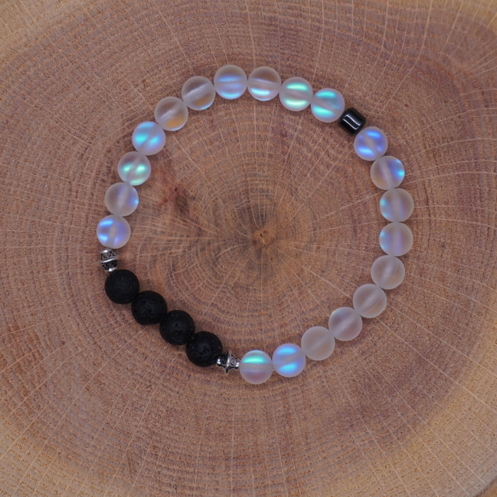 Mermaid Glass Bead w/ Lava Stone