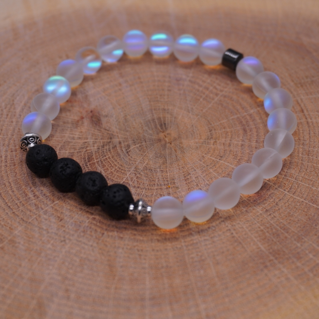 Mermaid Glass Bead w/ Lava Stone