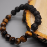 Lava Stone/ Black Tourmaline w Tiger Eye