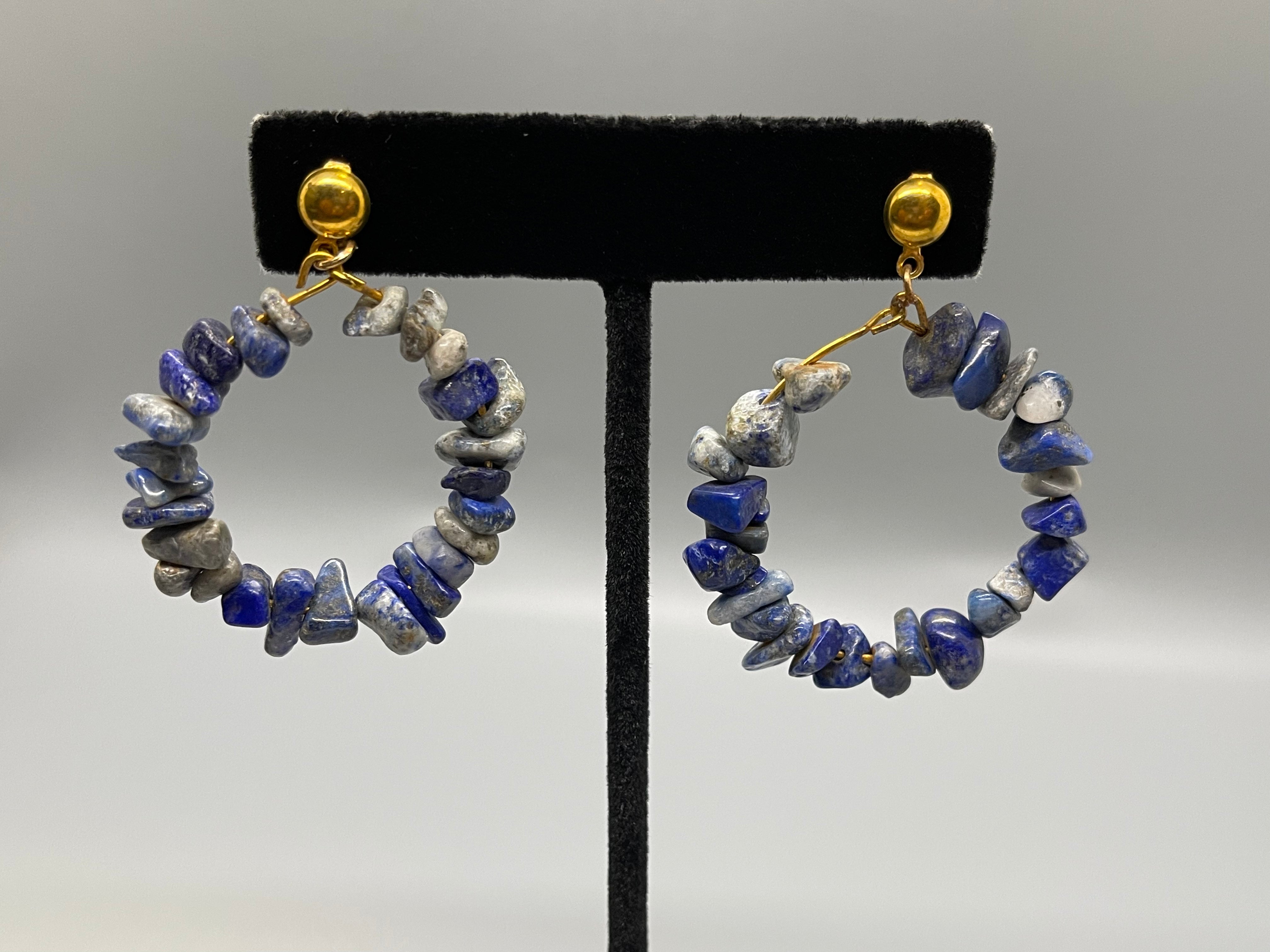 Lapis Lazuli Hoops