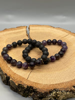 Amethyst and Lava Bracelet