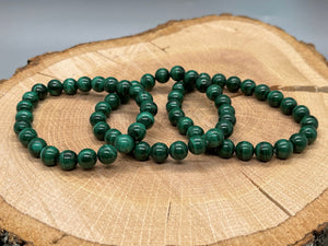 Malachite Stone Bead Bracelet