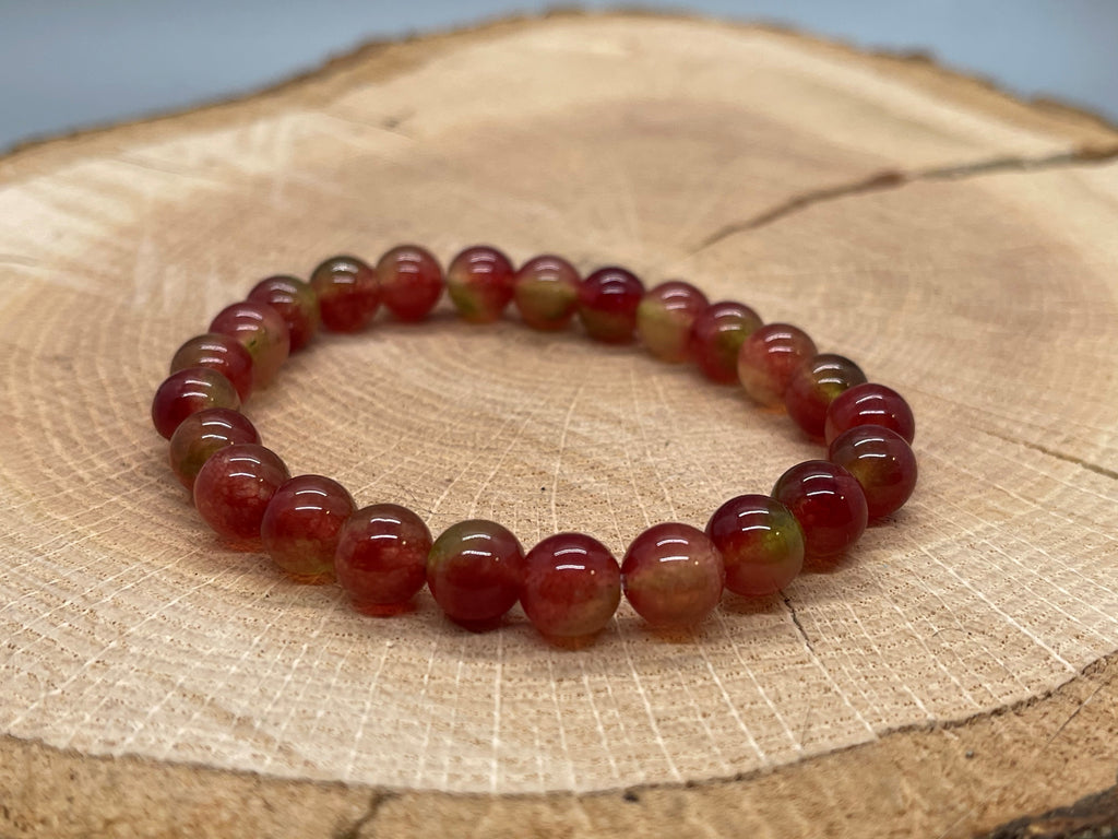Watermelon Tourmaline Beaded Bracelet