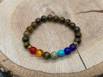 Tiger Eye 7 Chakra Bracelet