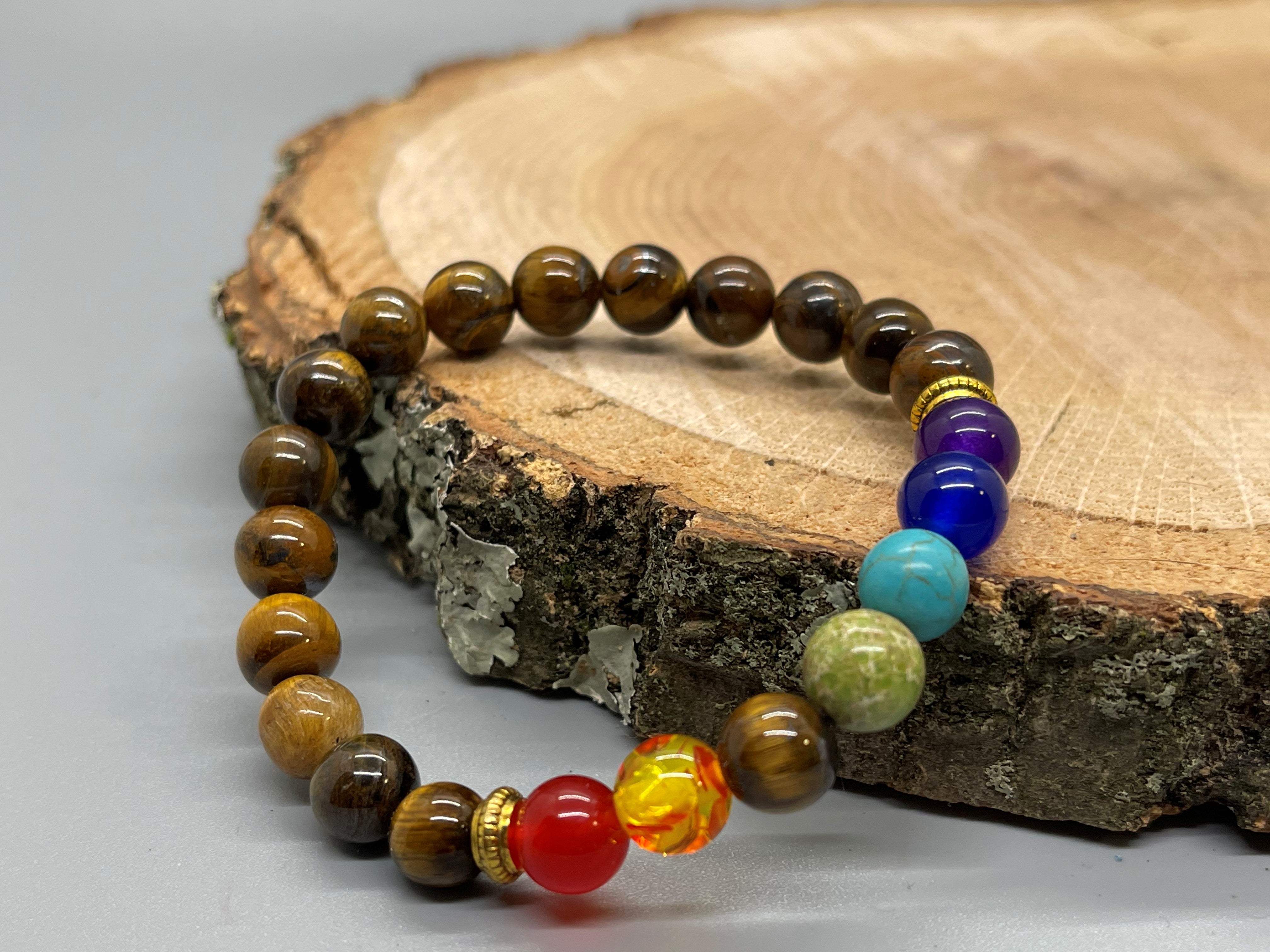 Tiger Eye 7 Chakra Bracelet