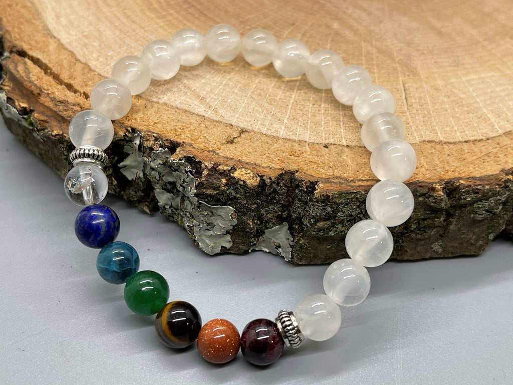 Enlightenment Jewel's Selenite Chakra Bracelet
