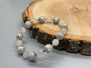 Moonstone (Rainbow) with Rose Quartz