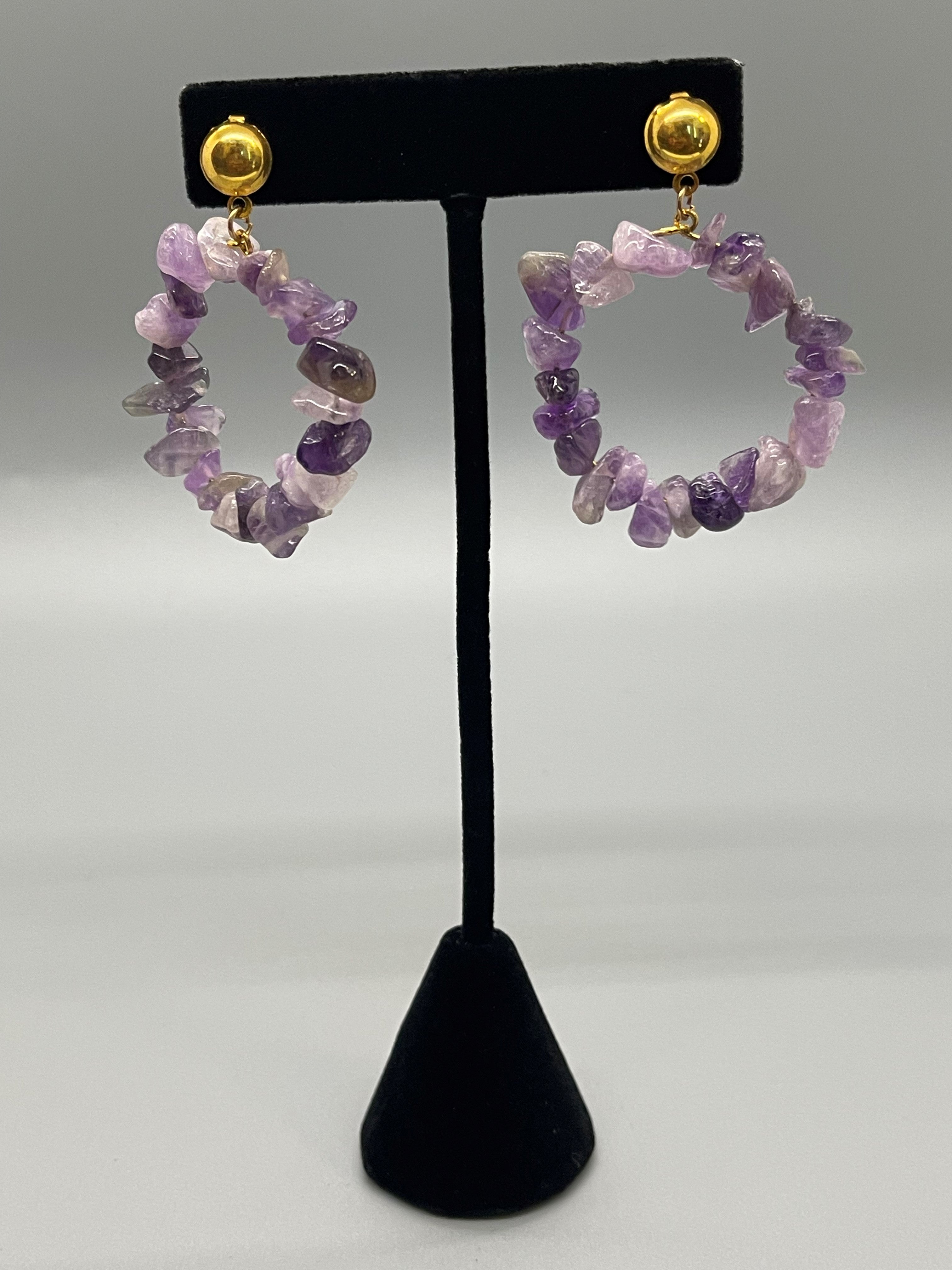 Amethyst Hoops