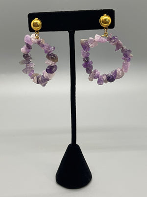 Amethyst Hoops