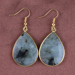 Tear Drop Grey Labradorite  Earrings