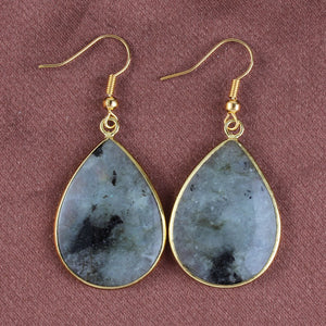 Tear Drop Grey Labradorite  Earrings