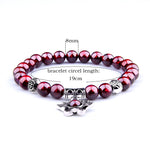 Garnet Bracelet With Flower Charm