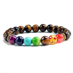 Tiger Eye 7 Chakra Bracelet