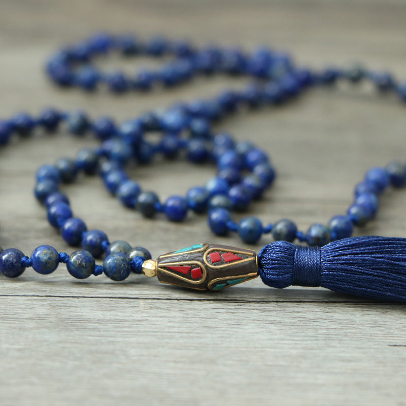 Lapis Lazuli Nepal Pendant 108 Mala