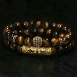 2Pc Set of Luxury Natural Tiger Eye Stone Bracelet