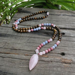 Tiger's Eye And Rhodochrosite Mala Necklace