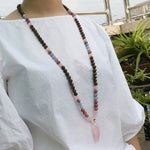 Tiger's Eye And Rhodochrosite Mala Necklace