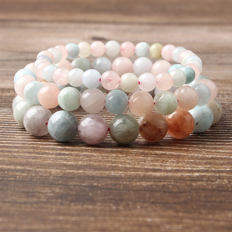 Multicolor Morganite Bead Bracelet