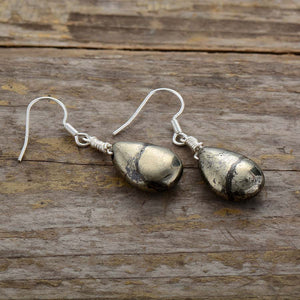 Pyrite Teardrop Earrings