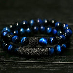2Pc Set of Luxury Natural Tiger Eye Stone Bracelet
