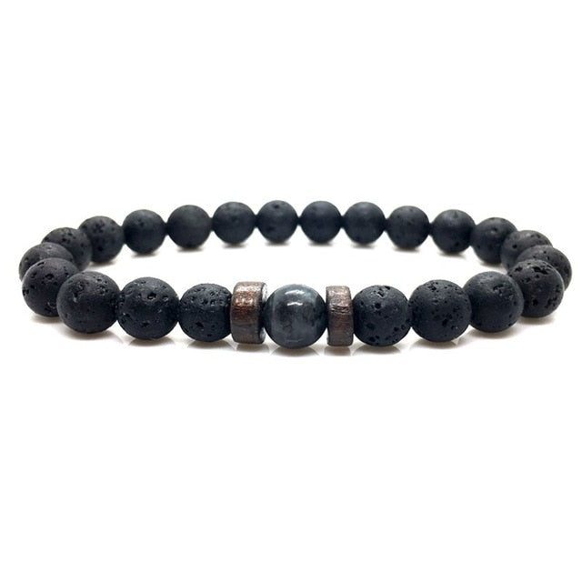 Natural Bead Bracelet Lava Stone Diffuser for Men