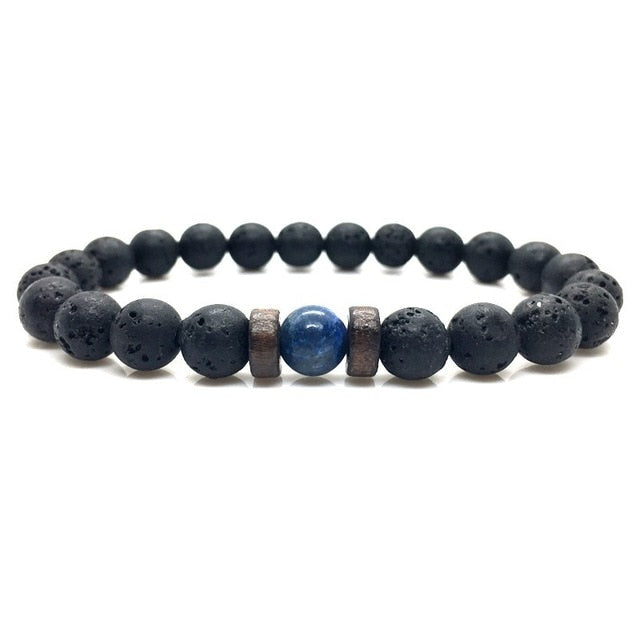 Natural Bead Bracelet Lava Stone Diffuser for Men