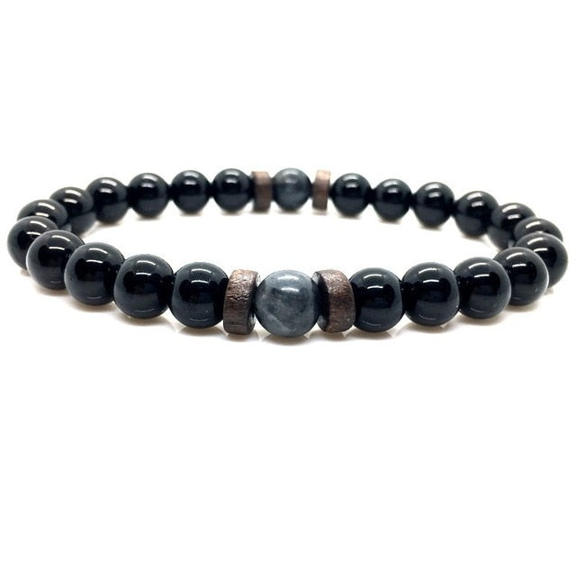 Natural Bead Bracelet Lava Stone Diffuser for Men